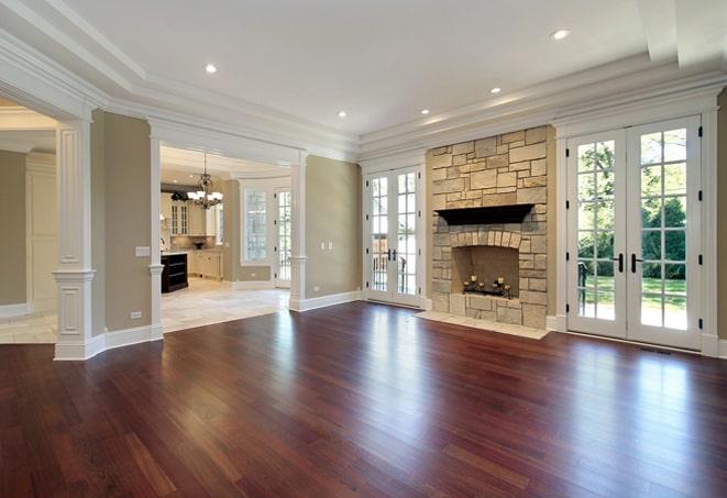 rich, dark wood flooring adding warmth to a cozy living room